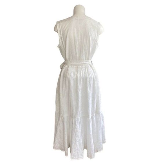 Charter Club White Eyelet Lace Dress Ruffle Hem Size 8 NEW - Picture 2 of 12